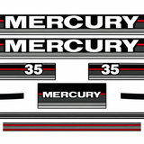 Mercury 35hp 1989 vintage outboard decal set