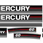 Mercury 1990 60hp replacement decal set