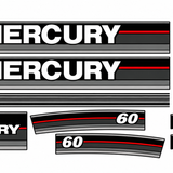 Mercury 1990 60hp replacement decal set