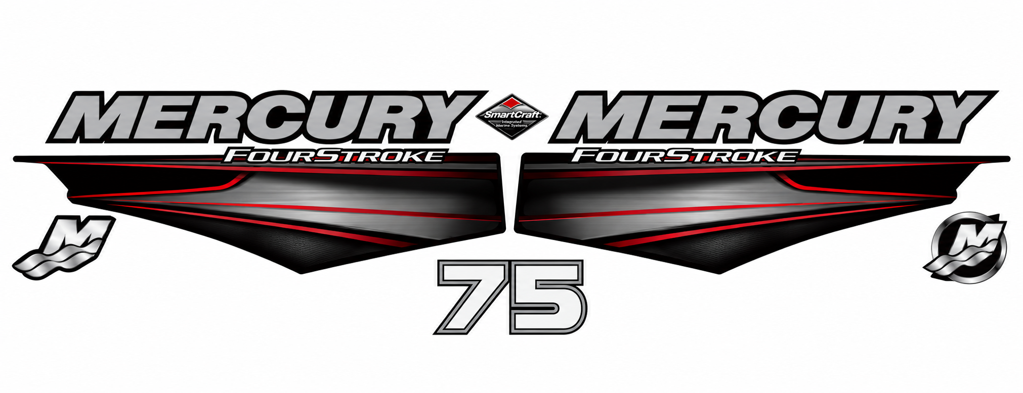 Mercury 75hp 2013 onward Four Stroke EFI decal set