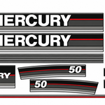 Mercury 1990 50hp replacement decal set