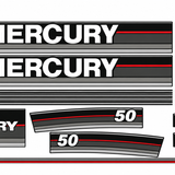 Mercury 1990 50hp replacement decal set