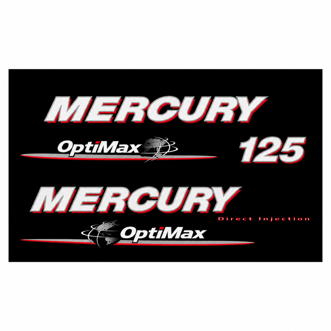 Mercury Optimax 125hp 2008 onwards decal kit