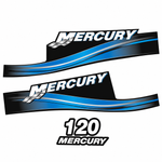 Mercury 2017 120hp blue two stroke decal set