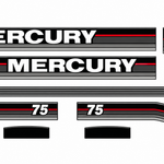 Mercury 1990 75hp replacement decal set