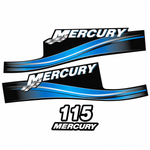 Mercury 2017 115hp blue two stroke decal set