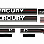 Mercury 1989 80hp vintage outboard decal set