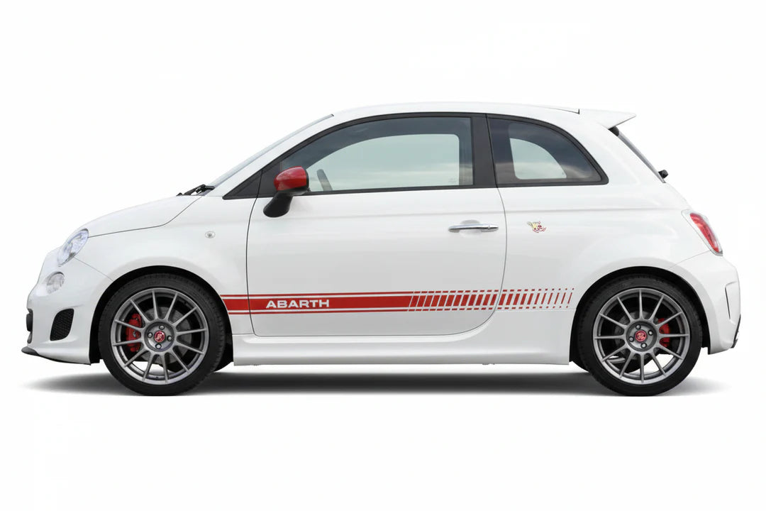 Fiat 500 Red Strobe Rocker Side Stripe Kit
