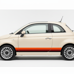 Fiat 500 Beige - Orange Sill Stripes