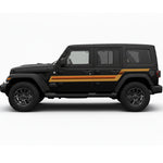 Jeep Wrangler JL 4-Door ECHO PASS Retro Stripe Kit – Brown & Tan | Bodymold Signs