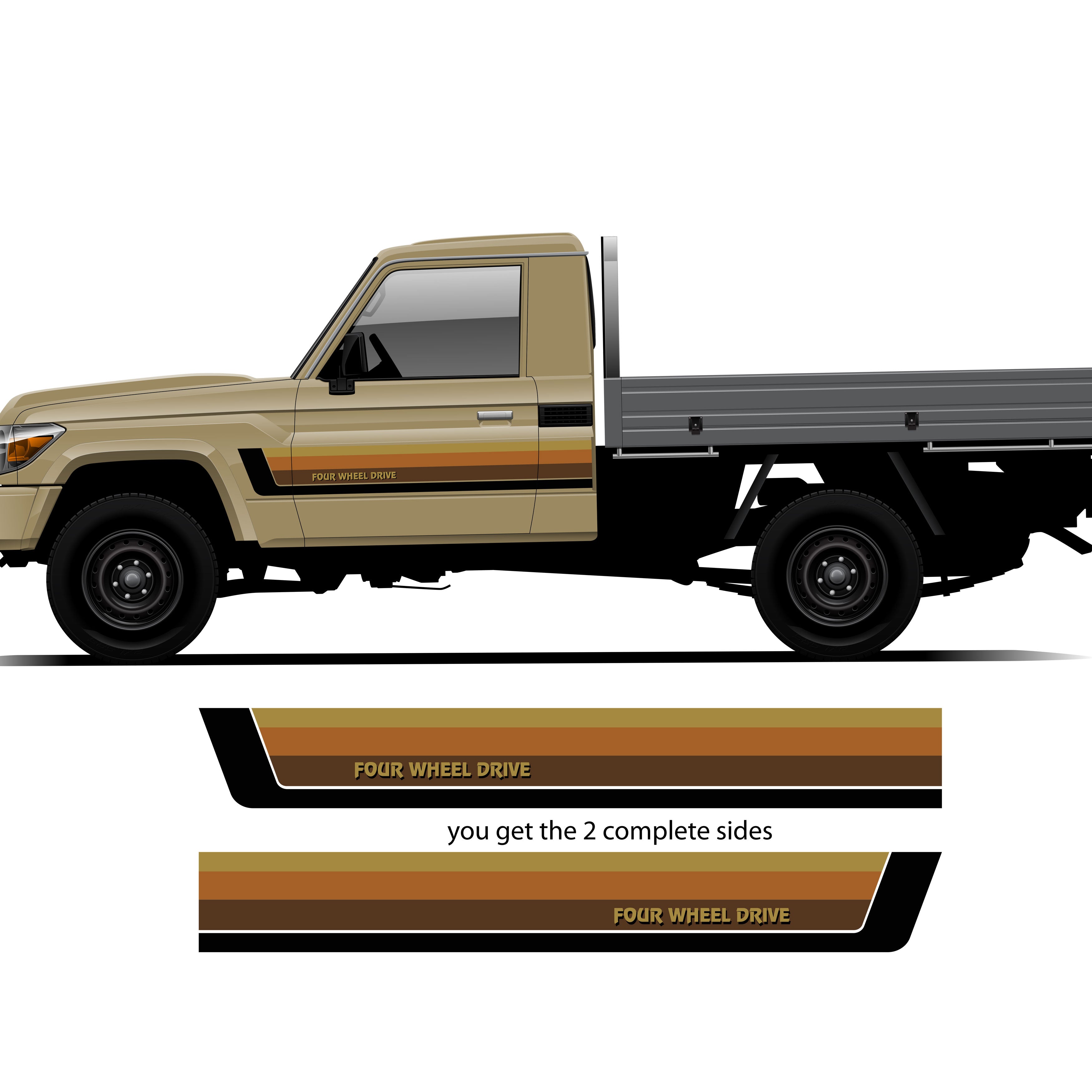 RODEO Stripes for Toyota LandCruiser HZJ79 | Retro Vinyl Decals
