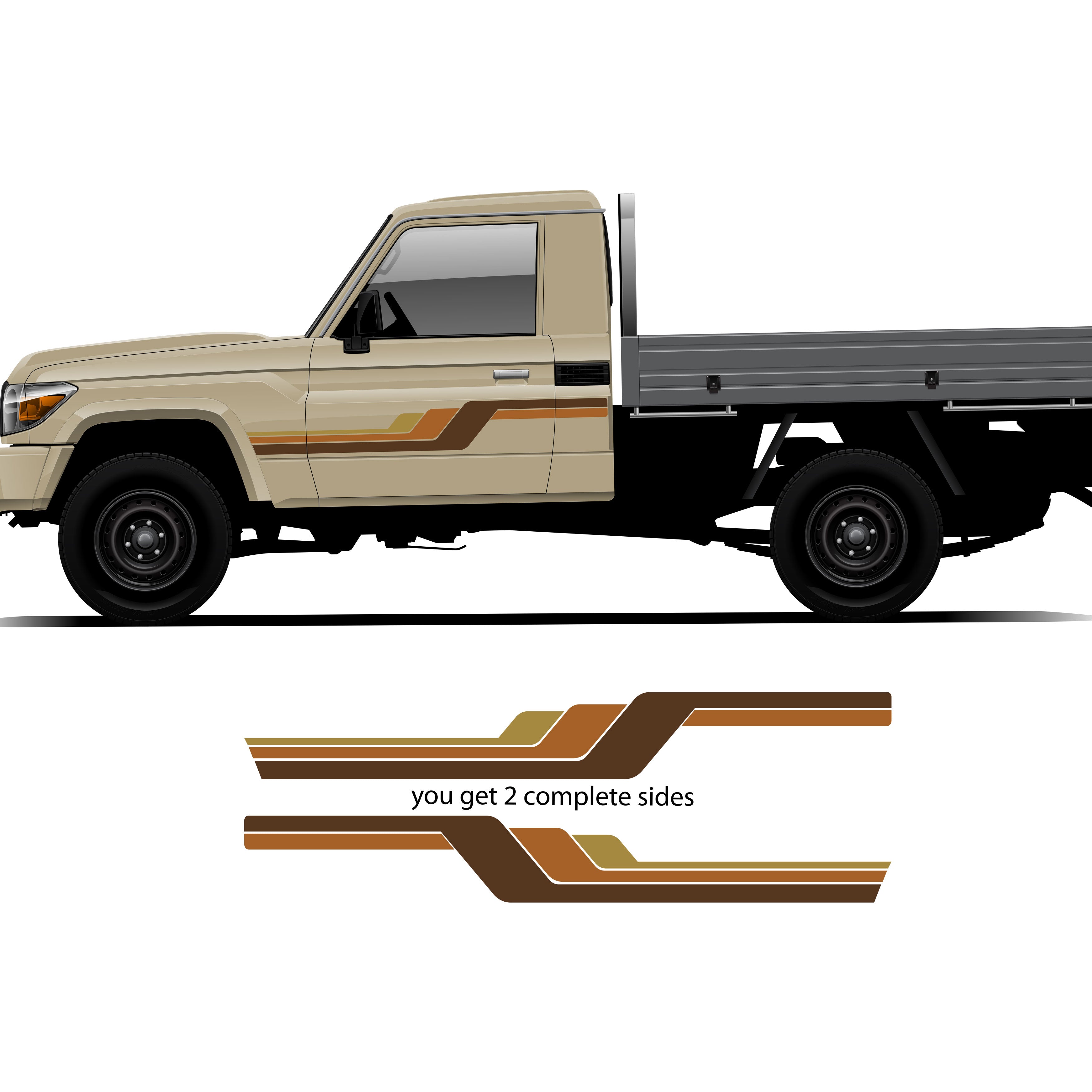 HARTLEY Stripes for Toyota LandCruiser HZJ79 | Retro Vinyl Decals