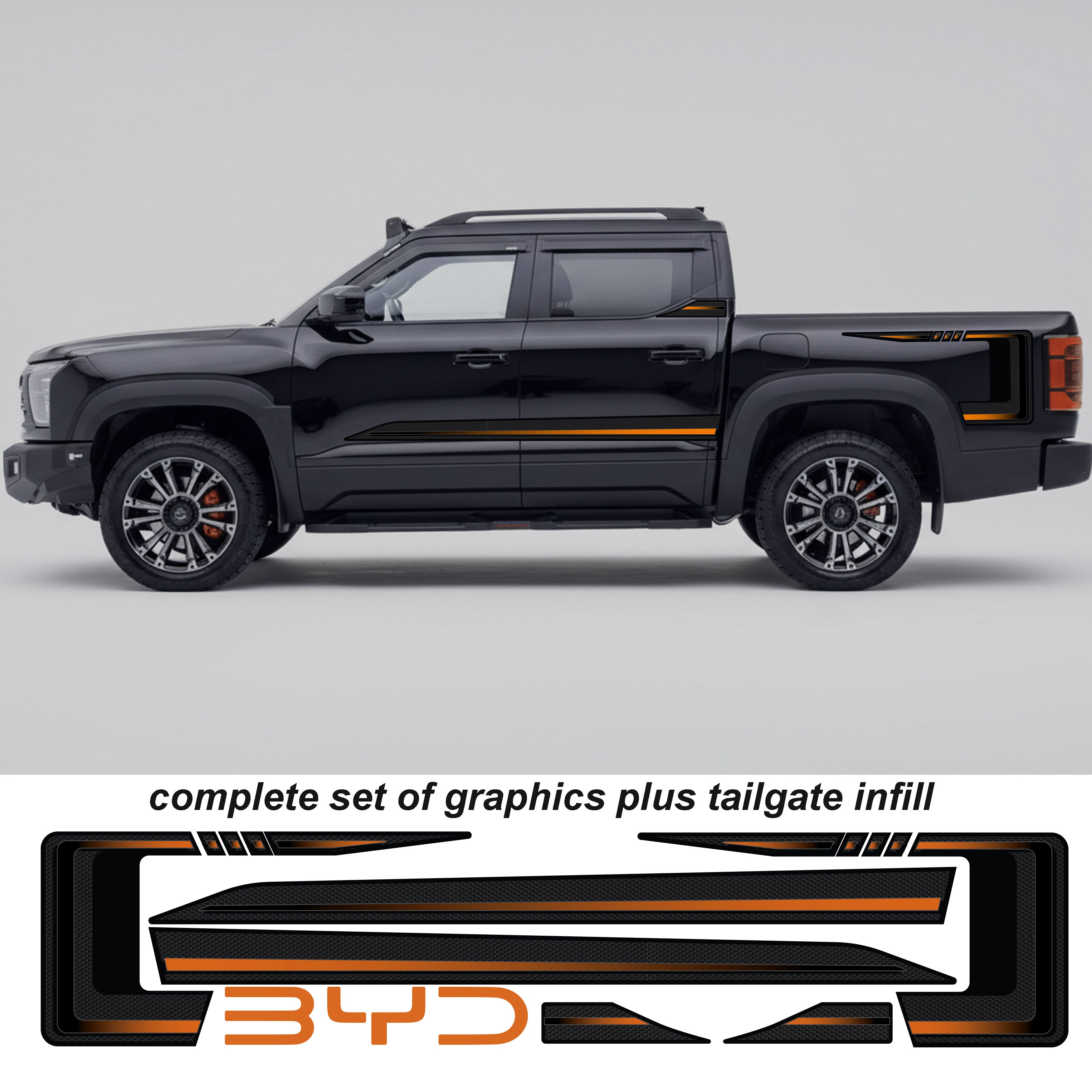 BYD Shark APEX Stripe Kit – Side & Tailgate Graphics | Bodymold Signs