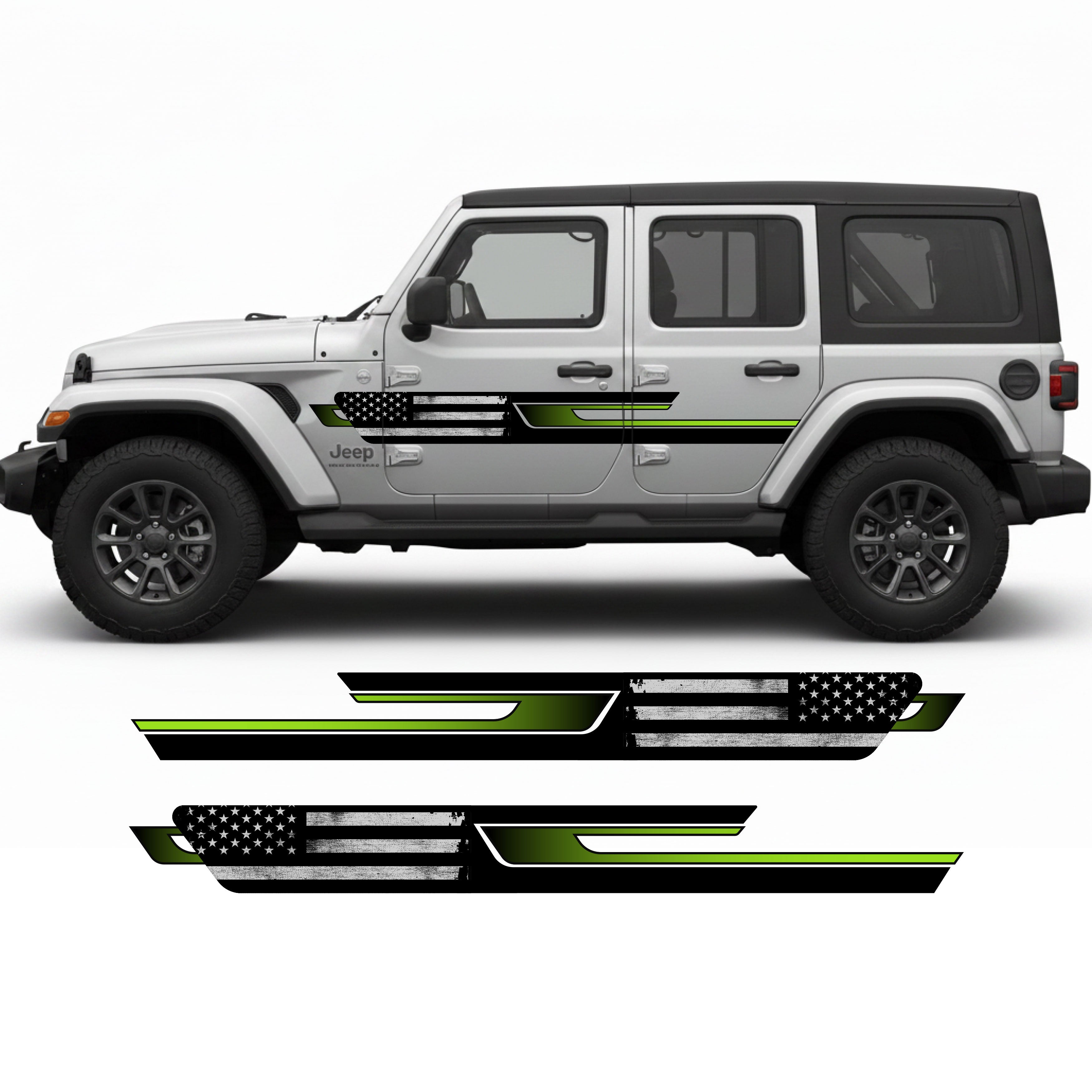Jeep Wrangler JL 4-Door Patriot Flag Stripe Kit | Bodymold Signs