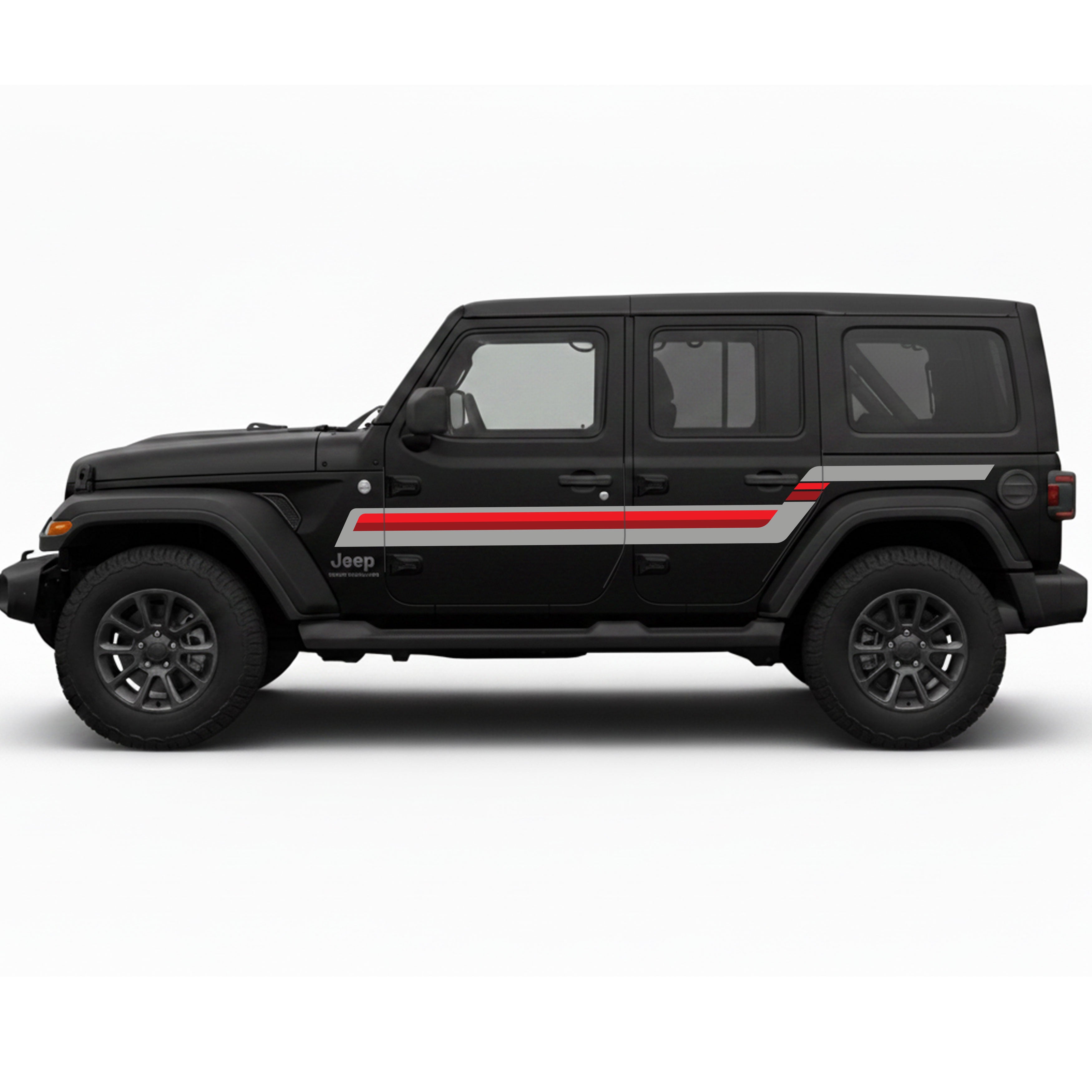 Jeep Wrangler JL 4-Door ECHO PASS Retro Stripe Kit – Brown & Tan | Bodymold Signs