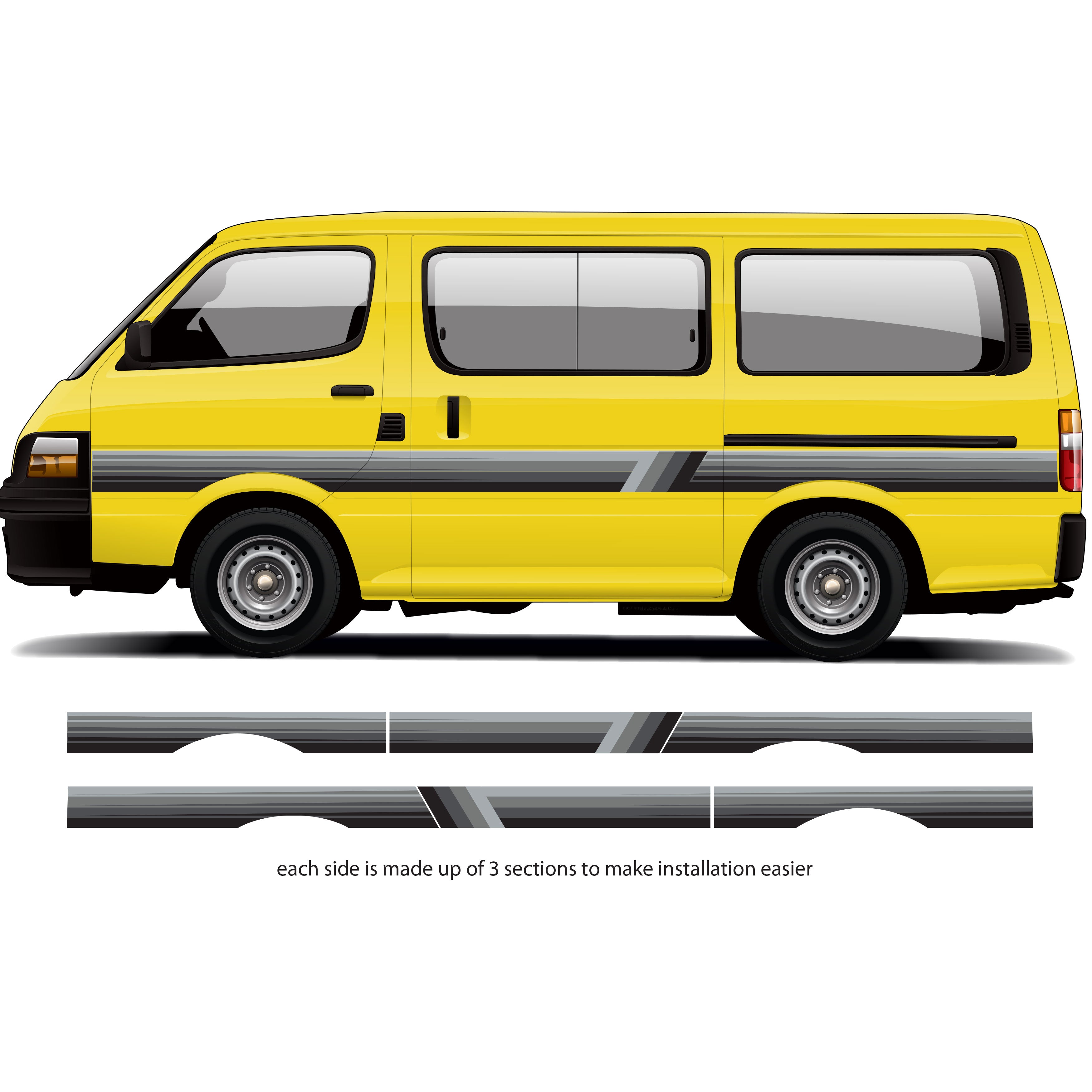 Palm Beach Hiace 100 series stripes Retro Vinyl Decals