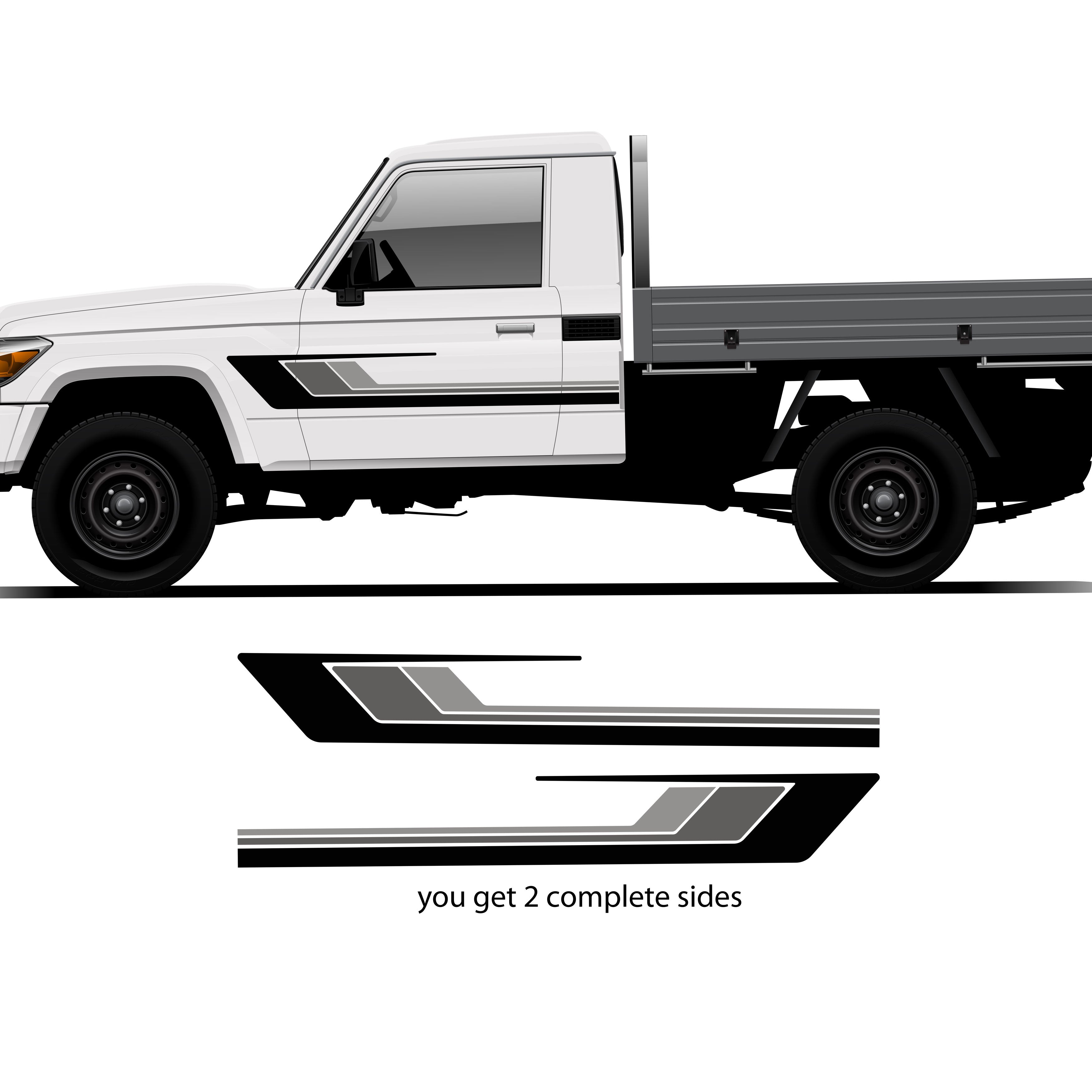 ELOUERA Stripes for Toyota LandCruiser HZJ79 | Retro Vinyl Decals