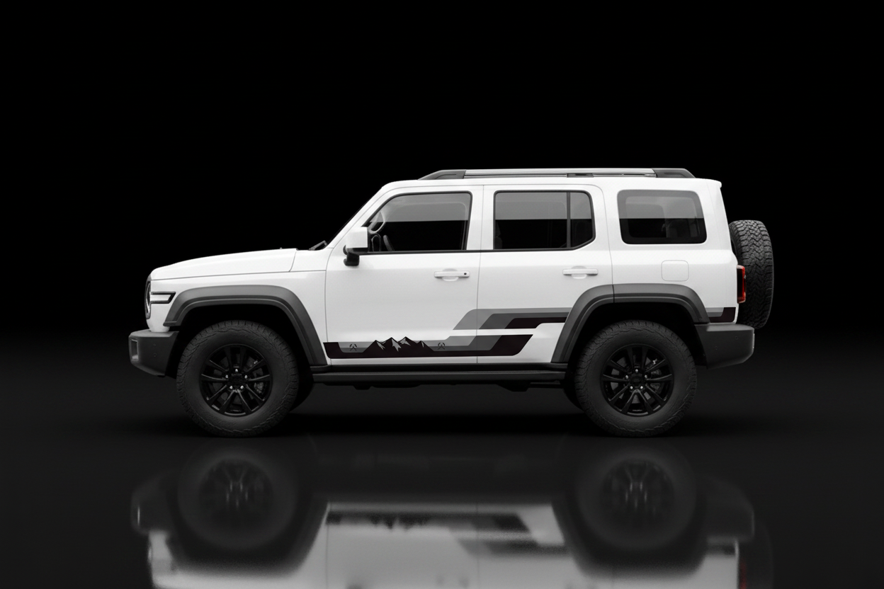 GWM Explorer Greys Black on Glossy Black Background