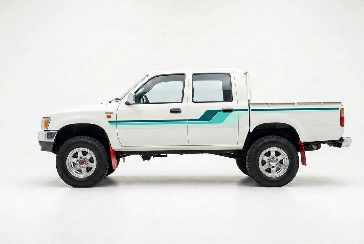 Hilux with teal aqua and sea glass stripes