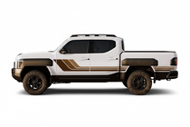 Kia Tasman stripe kit - white background side profile