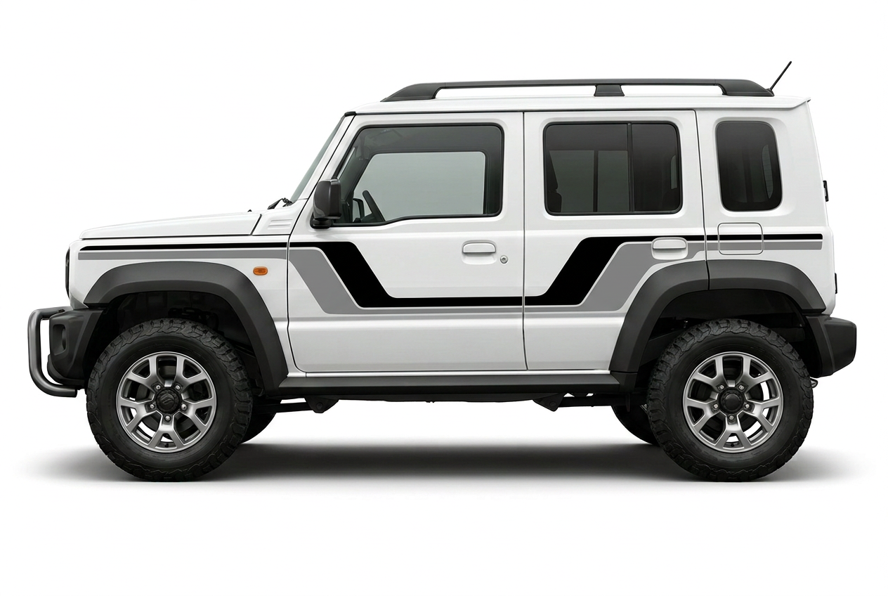 Jimny in black and grey stripe colours
