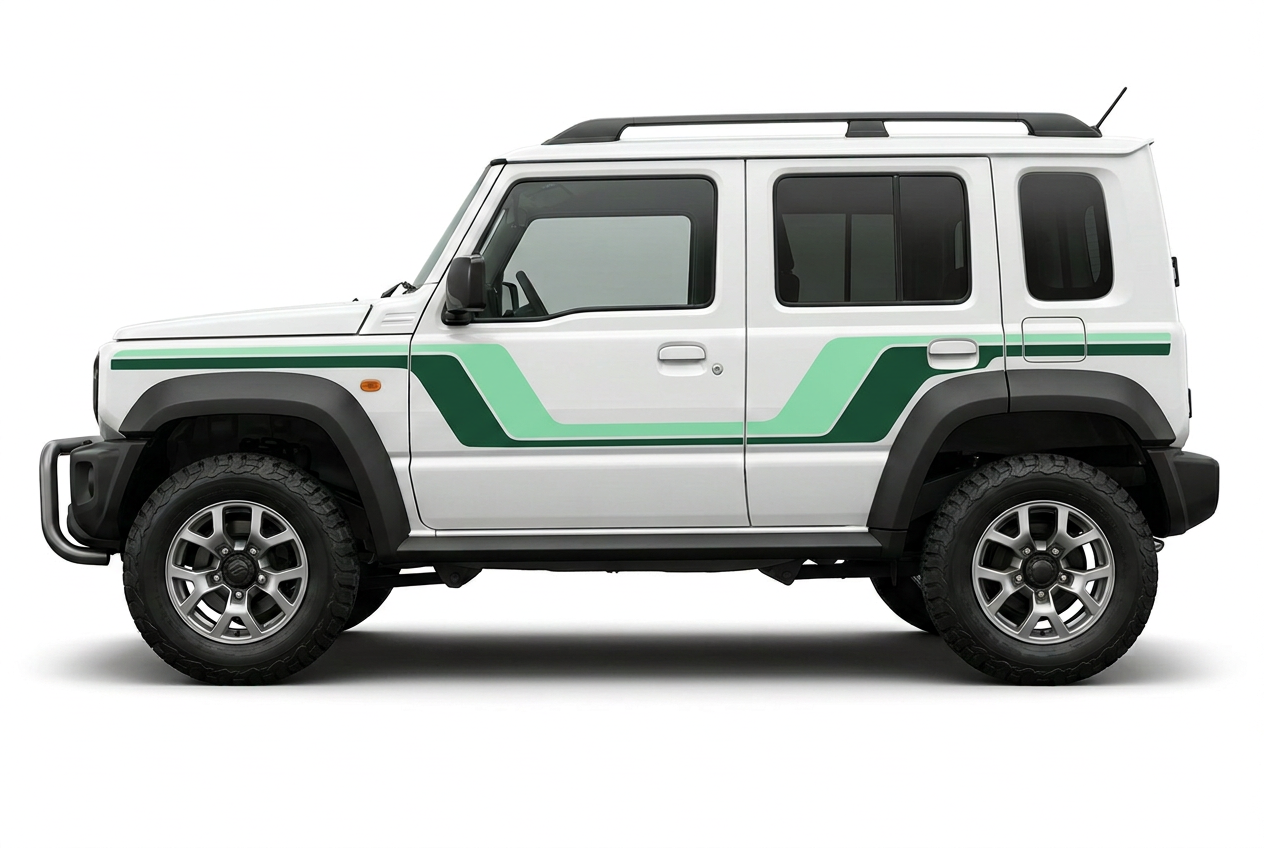 Jimny in green stripe colours