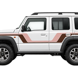 Left-facing brown-and-pink Jimny with a transparent background