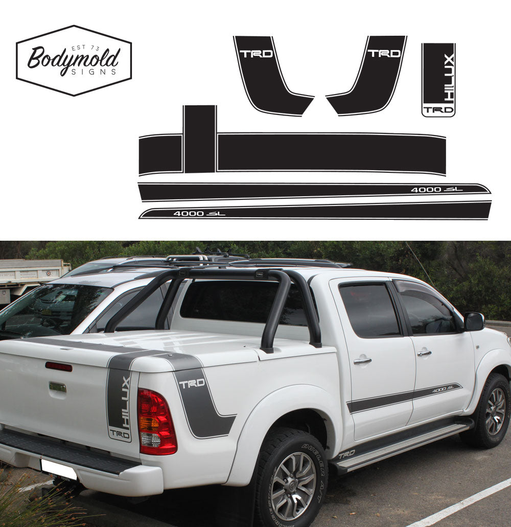 "TRD" Custom Vinyl Stripe Kit | Toyota Hilux