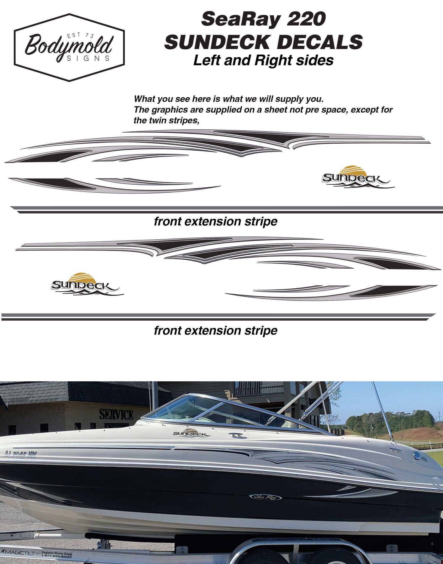 Sea Ray 220 Sundeck | OEM-Style Boat Graphics