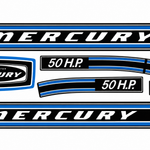 1972 Mercury 50hp replacement decal kit