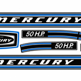 1972 Mercury 50hp replacement decal kit