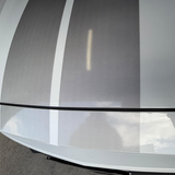 Close-up of fine dot fade finish on the completed Mustang stripe kit