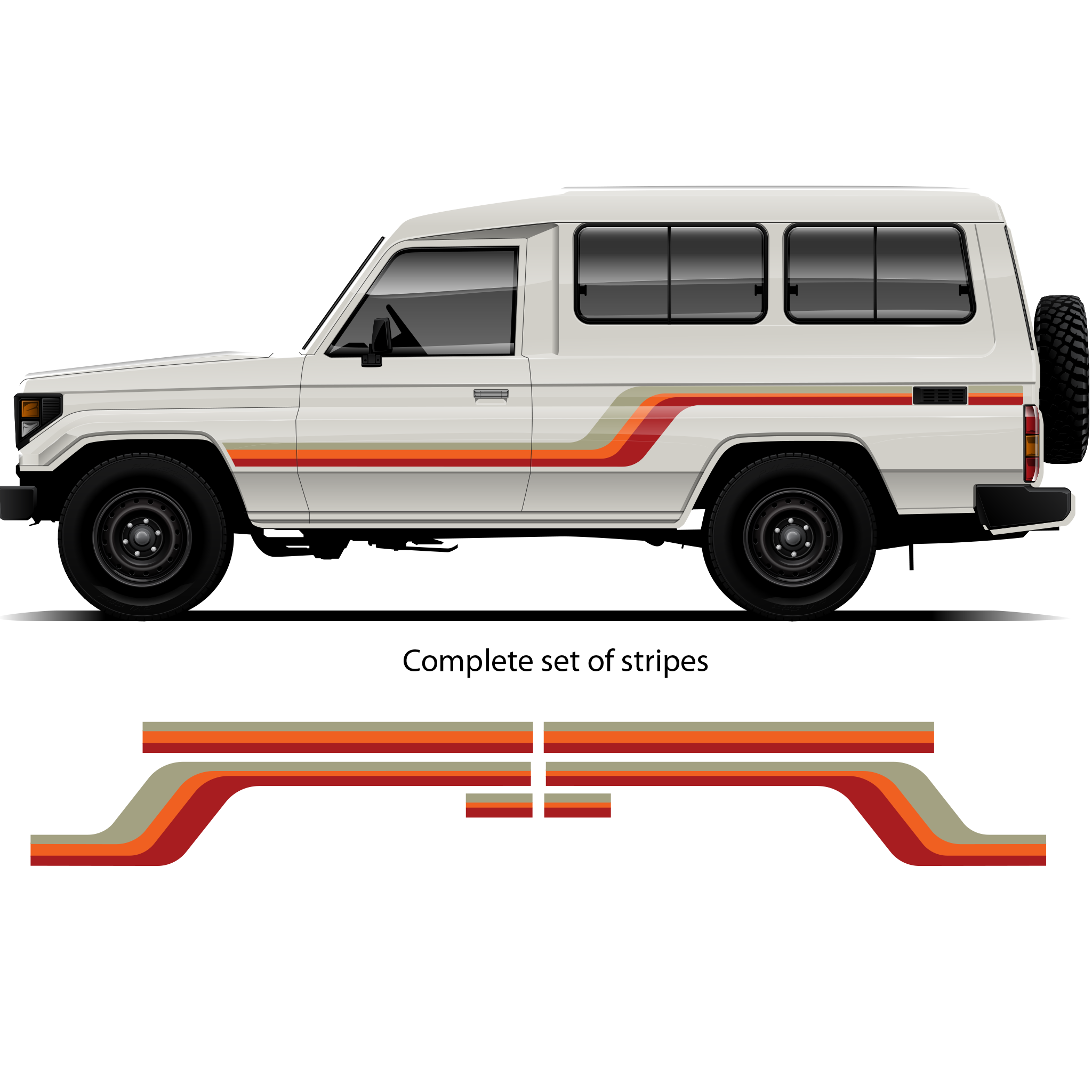 ALKI Stripe Kit – Custom Vinyl Decals for LandCruiser 70 Series