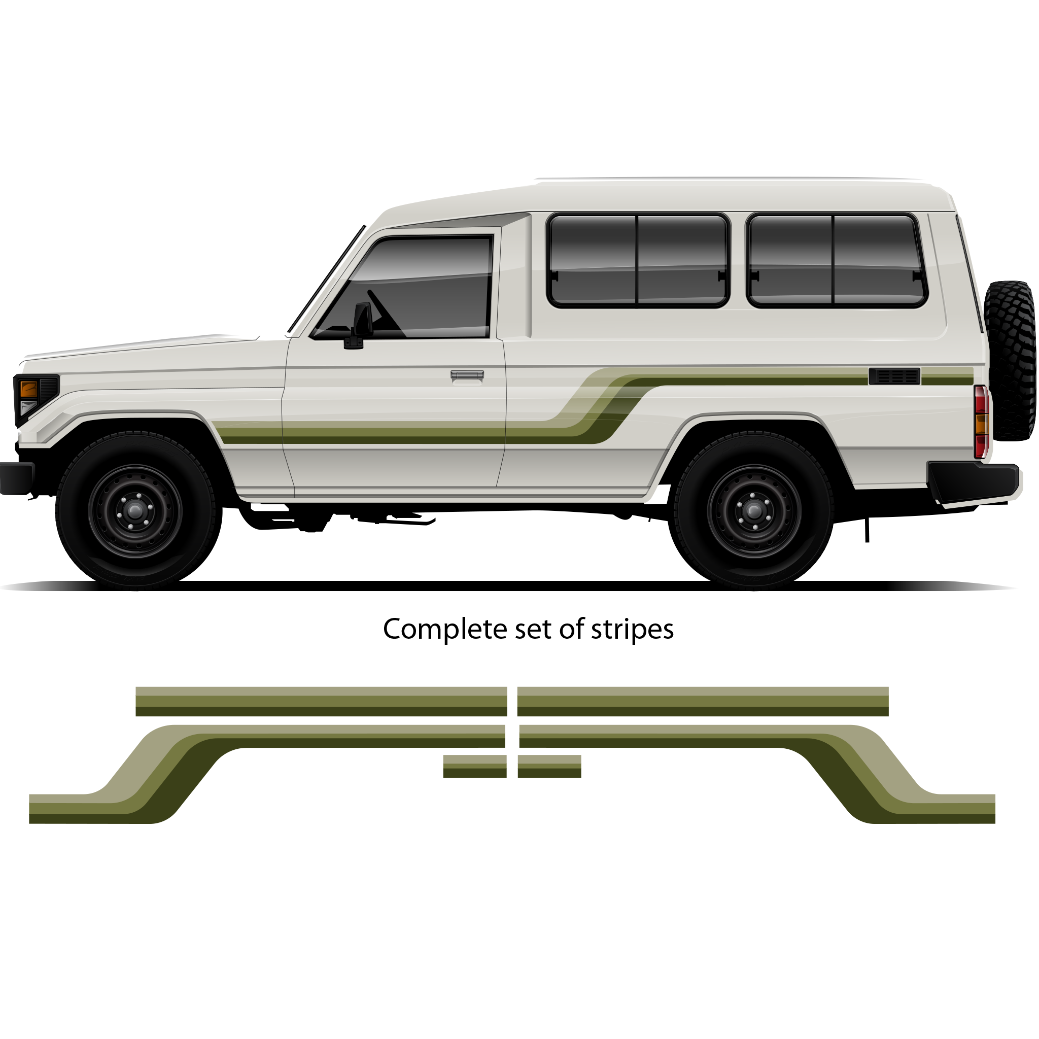ALKI Stripe Kit – Custom Vinyl Decals for LandCruiser 70 Series