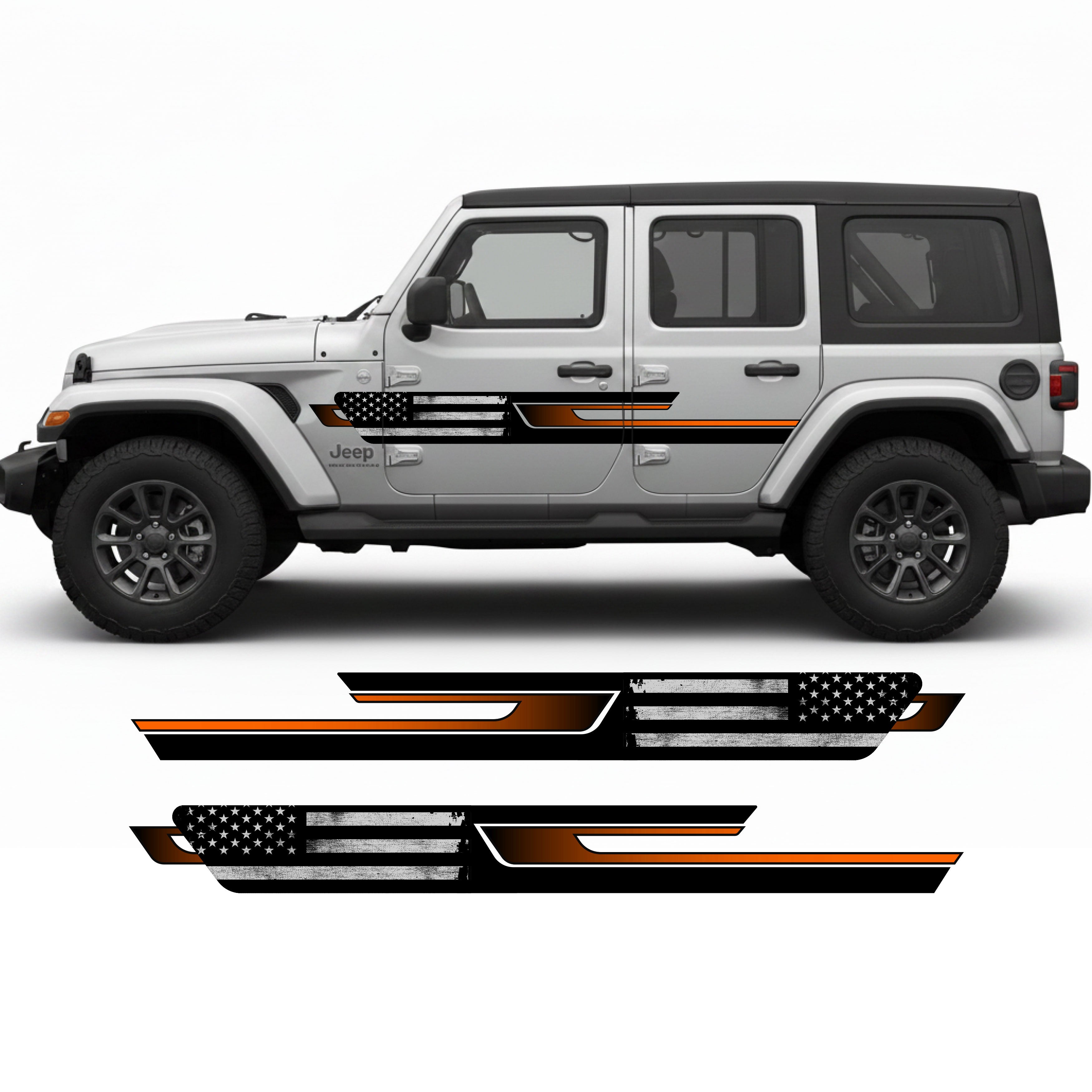 Jeep Wrangler JL 4-Door Patriot Flag Stripe Kit | Bodymold Signs