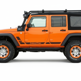 Orange Jeep Wrangler Side Profile on White Background
