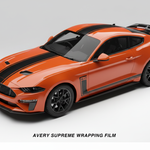 Orange R-SPEC Mustang Matte Black Stripes