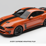 Orange R-SPEC Mustang Matte Black Stripes