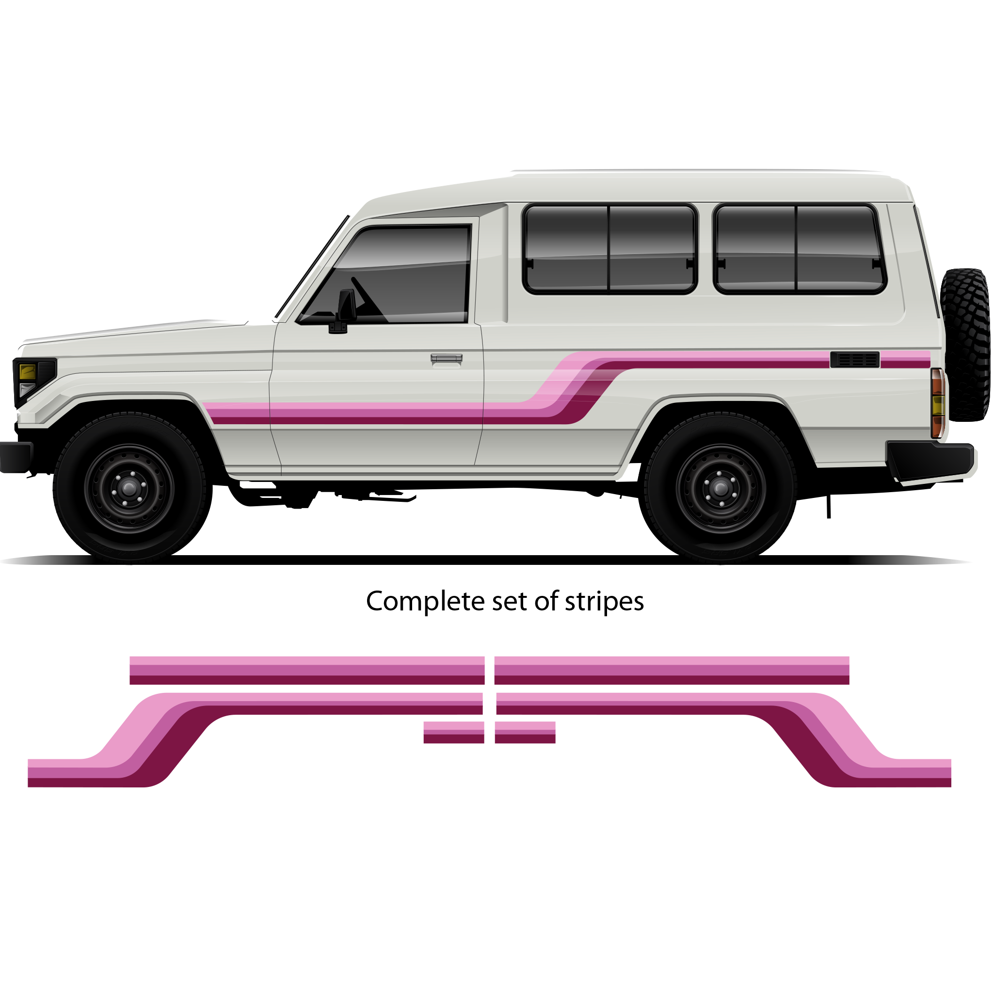 ALKI Stripe Kit – Custom Vinyl Decals for LandCruiser 70 Series