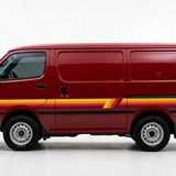 Realistic red Toyota HiAce 100 Series with Palm Beach stripes