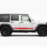 Red Mountain Stripe on White Jeep
