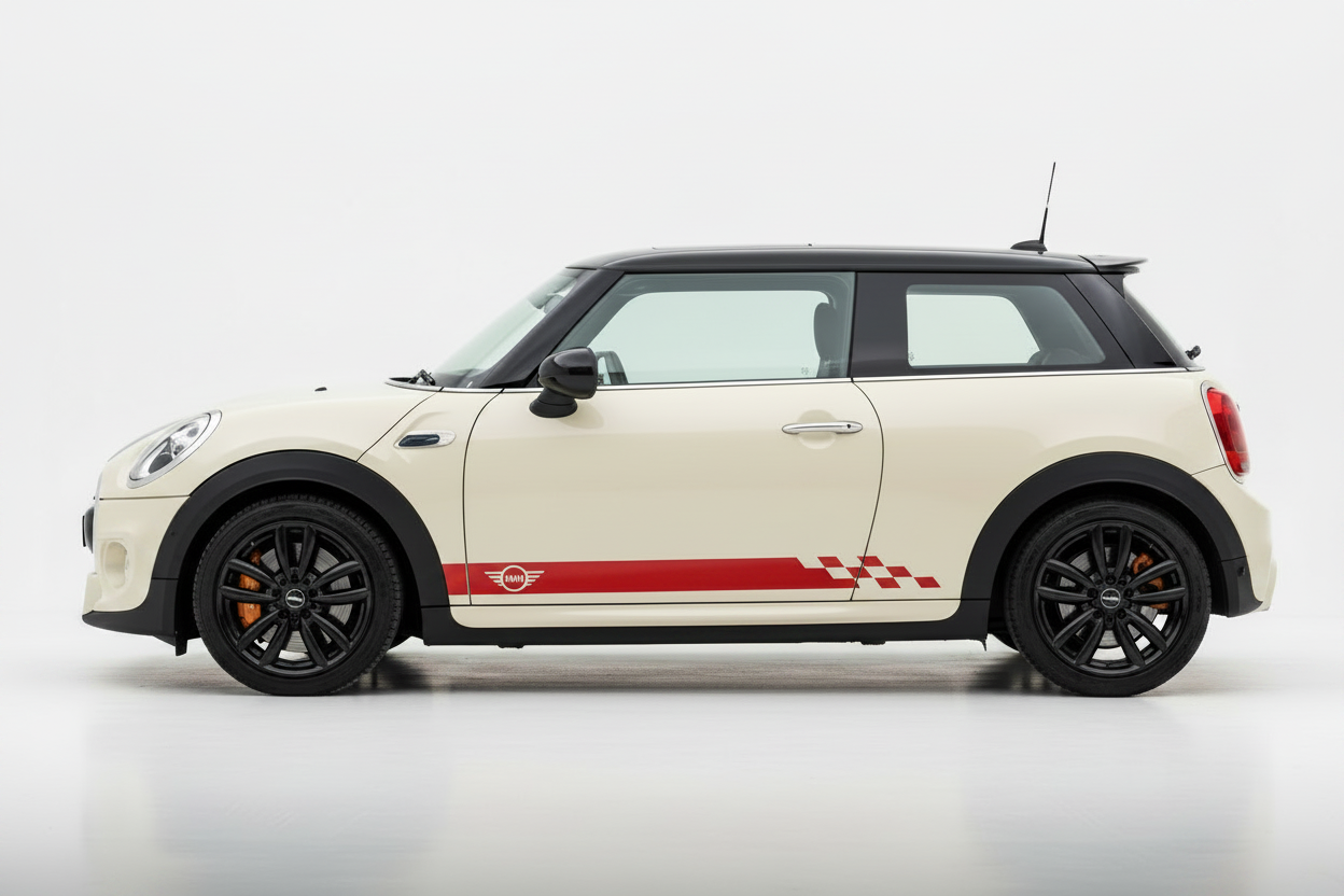 Red Rocker Stripe on Cream MINI