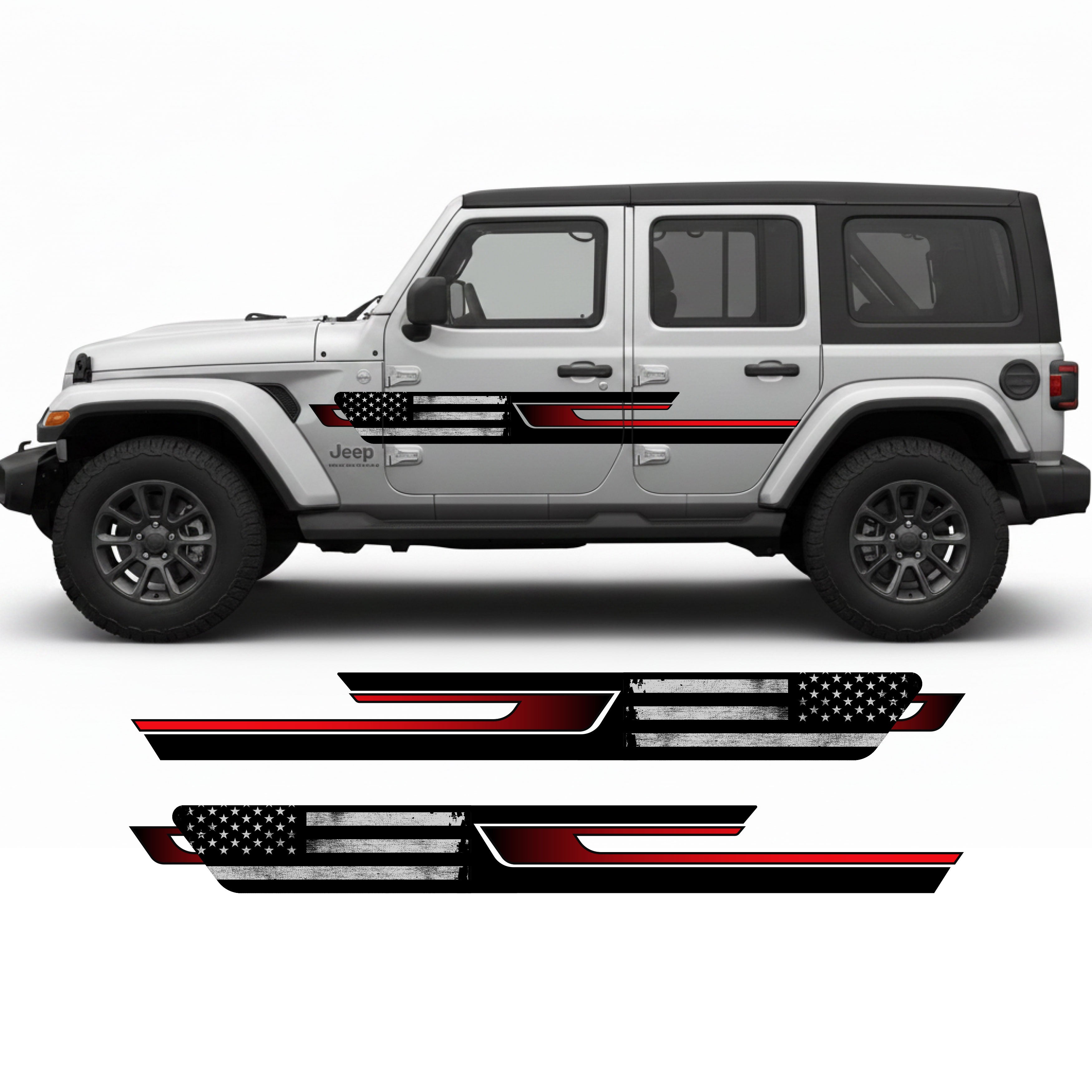 Jeep Wrangler JL 4-Door Patriot Flag Stripe Kit | Bodymold Signs