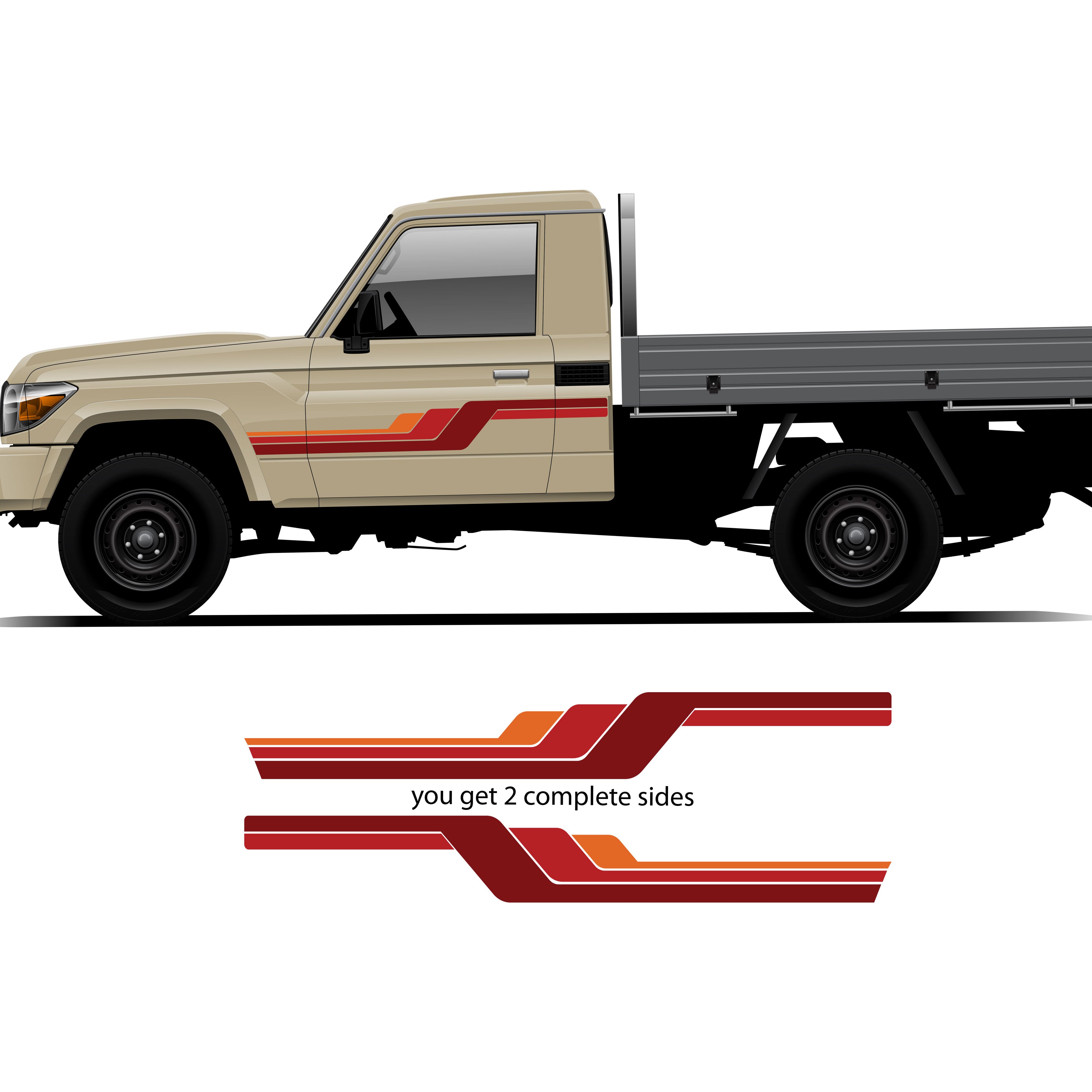 HARTLEY Stripes for Toyota LandCruiser HZJ79 | Retro Vinyl Decals
