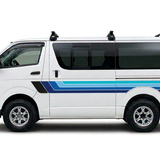 Solid blue stripes on white HiAce