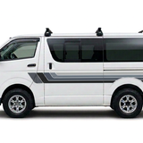Solid grey stripes on white HiAce