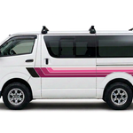 Solid pink and magenta stripes on white HiAce