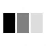 Square swatch in black and grey tones: black, mid grey, and light grey