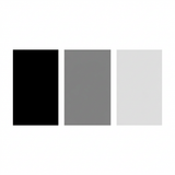Square swatch in black and grey tones: black, mid grey, and light grey