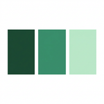 Square swatch in green tones: dark green, mid green, and mint